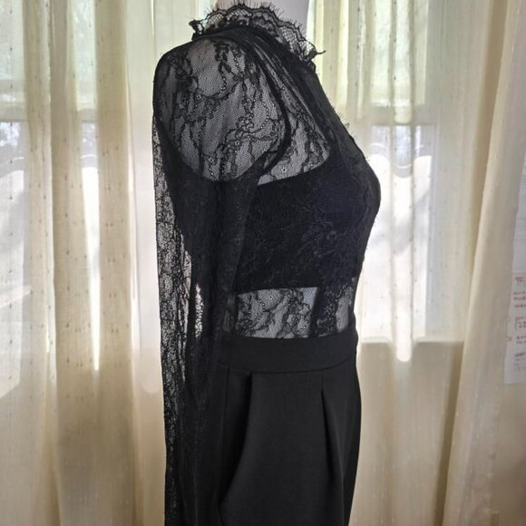 Elegant Black Lace Jumpsuit - Picture 3 of 16